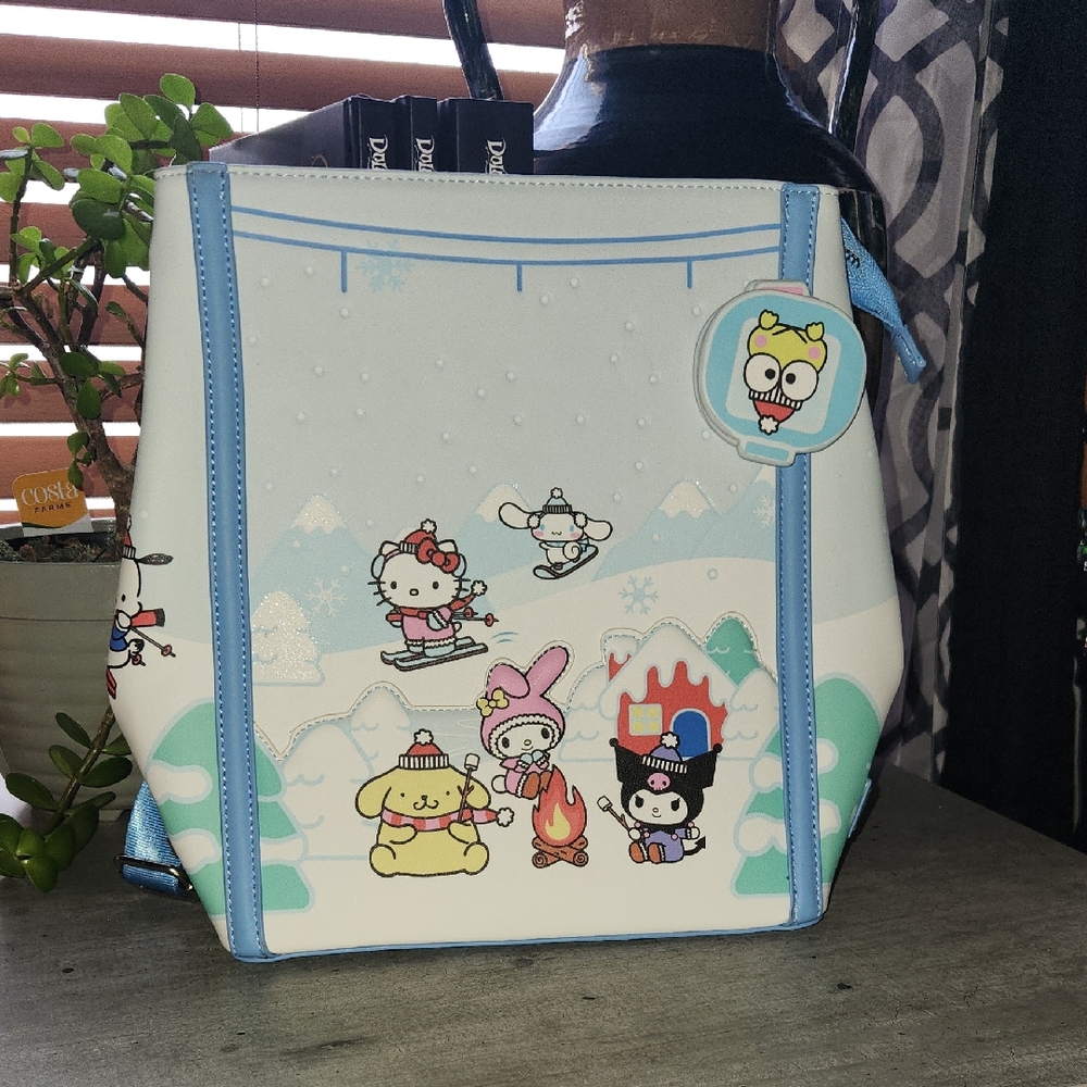 XSanrio Hello Kitty And Friends Holiday Ski Mini Backpack Box Lunch Bag. NWT